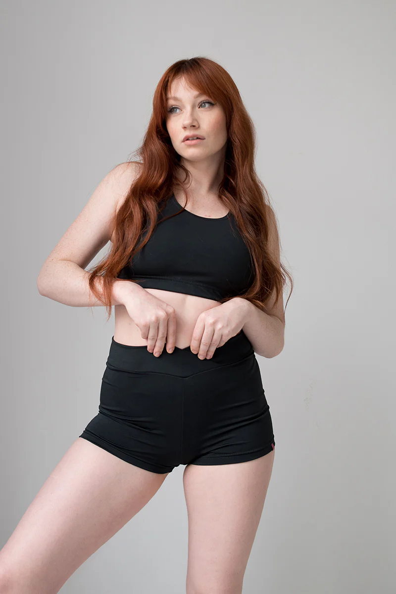 Pole Addict Kopia Basic High Waisted Shorts - Black - Image 5