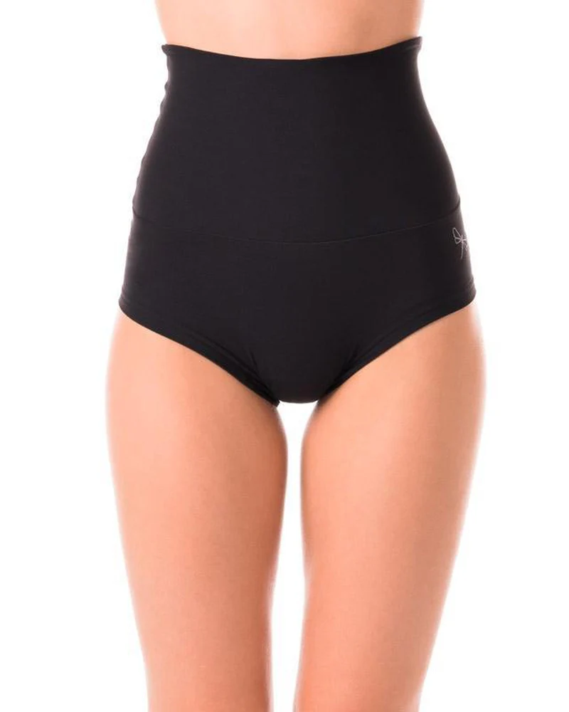 Dragonfly Betty High-Waisted Shorts - Black - Image 3
