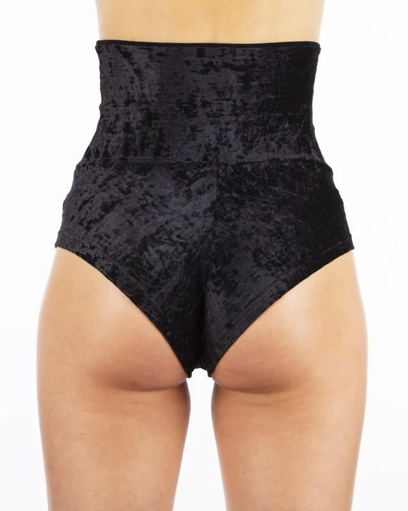 Dragonfly Betty High-Waisted Shorts - Velvet Black - Image 5
