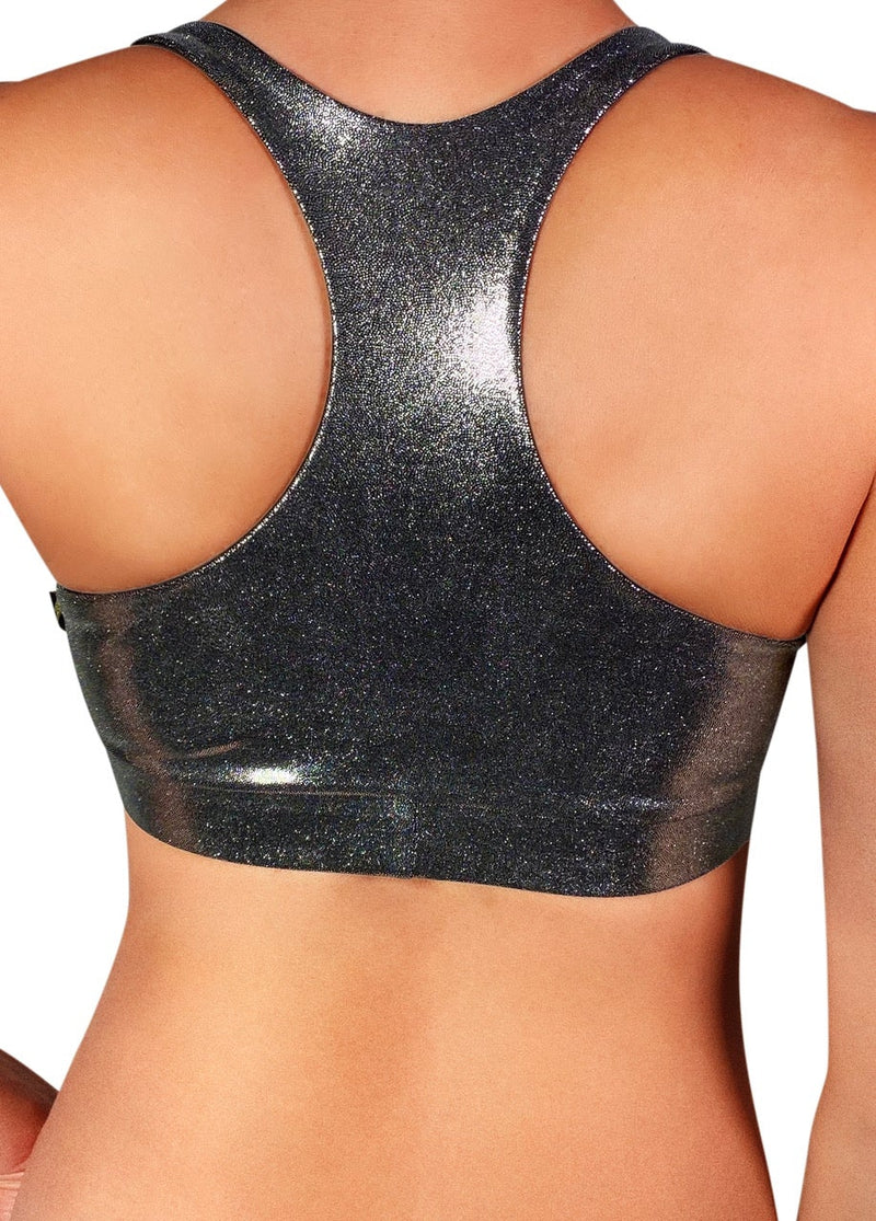 Cleo the Hurricane Twist Sports Bra - Metallic Chrome - Image 3