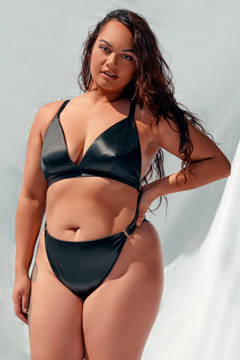 CXIX Aphrodite Bodysuit - Black Satin - Image 4