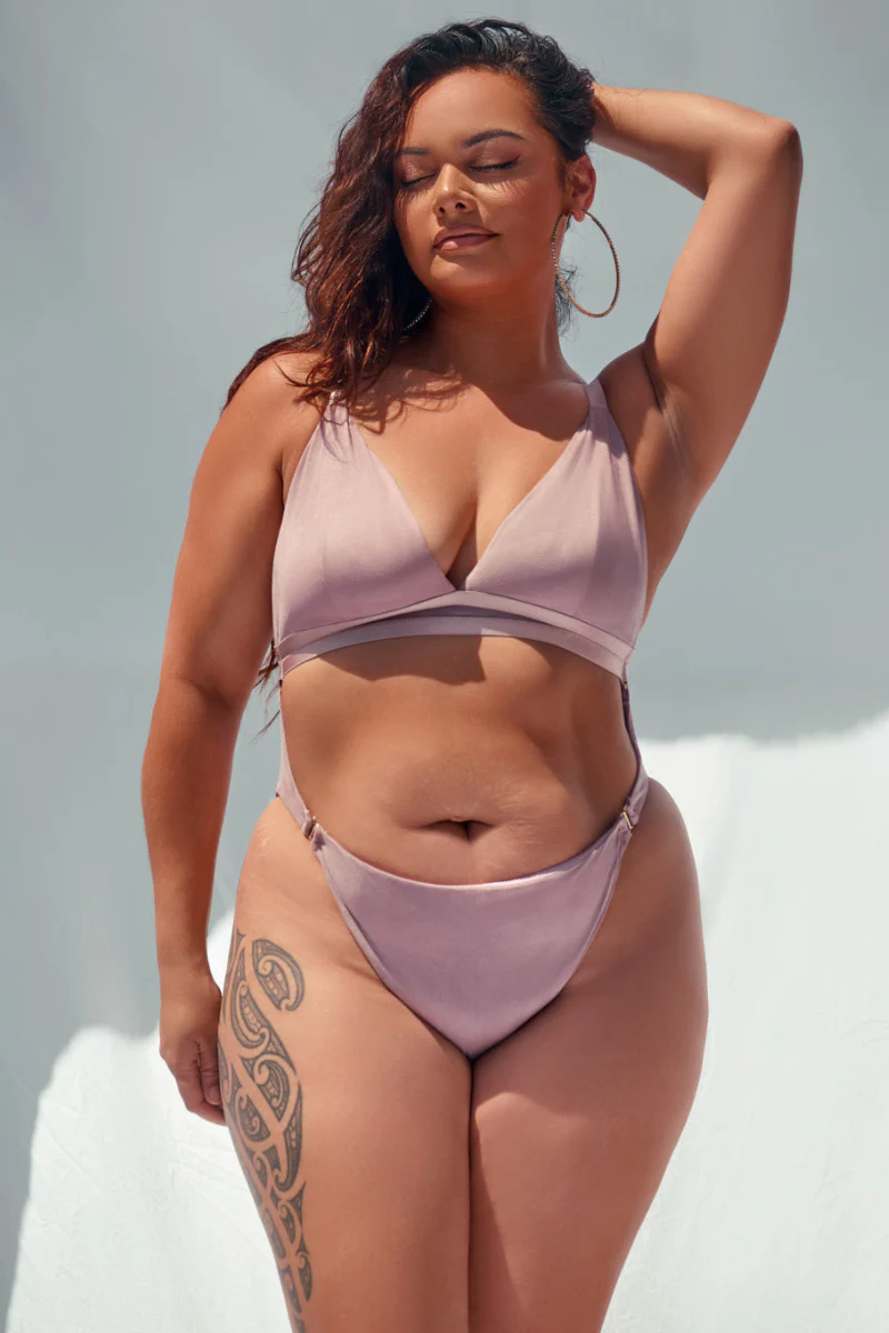 CXIX Aphrodite Bodysuit - Lilac Suede