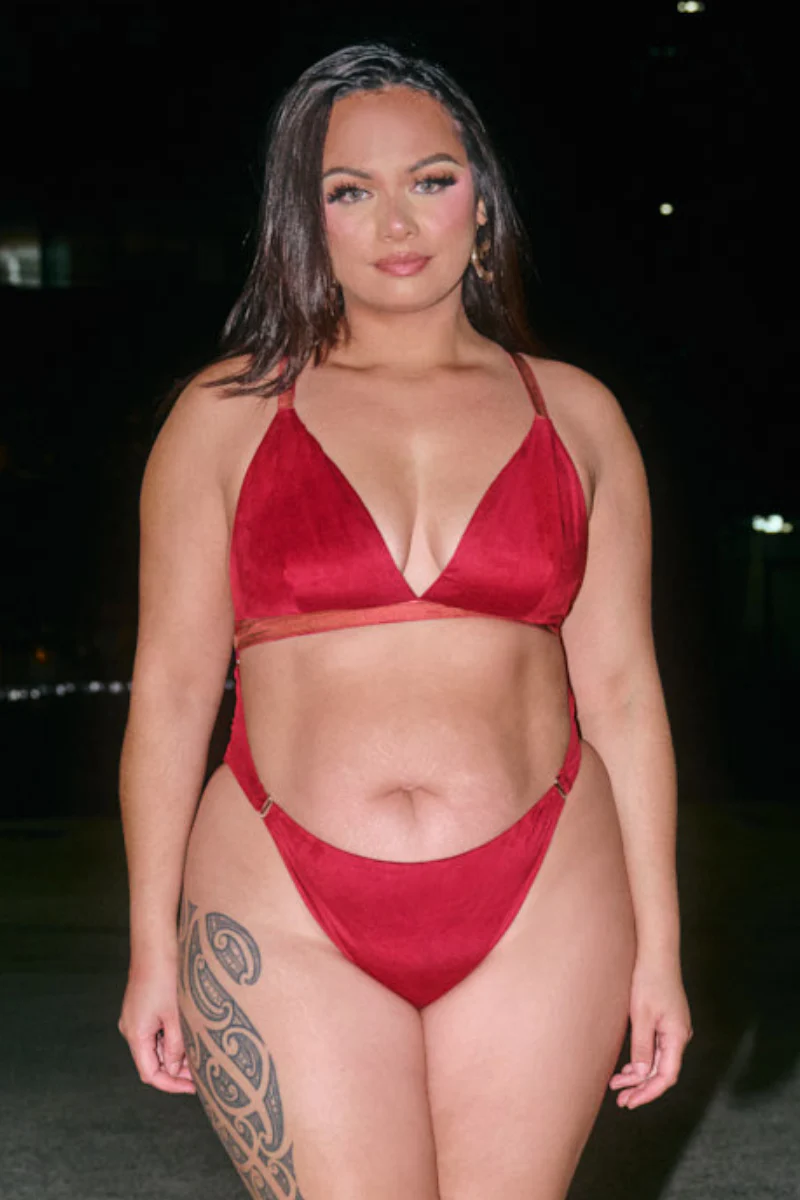 CXIX Aphrodite Bodysuit - Maroon Suede - Image 4