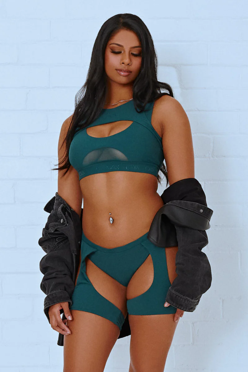 CXIX BaddieBabe Garter Bottoms - Teal - Image 4
