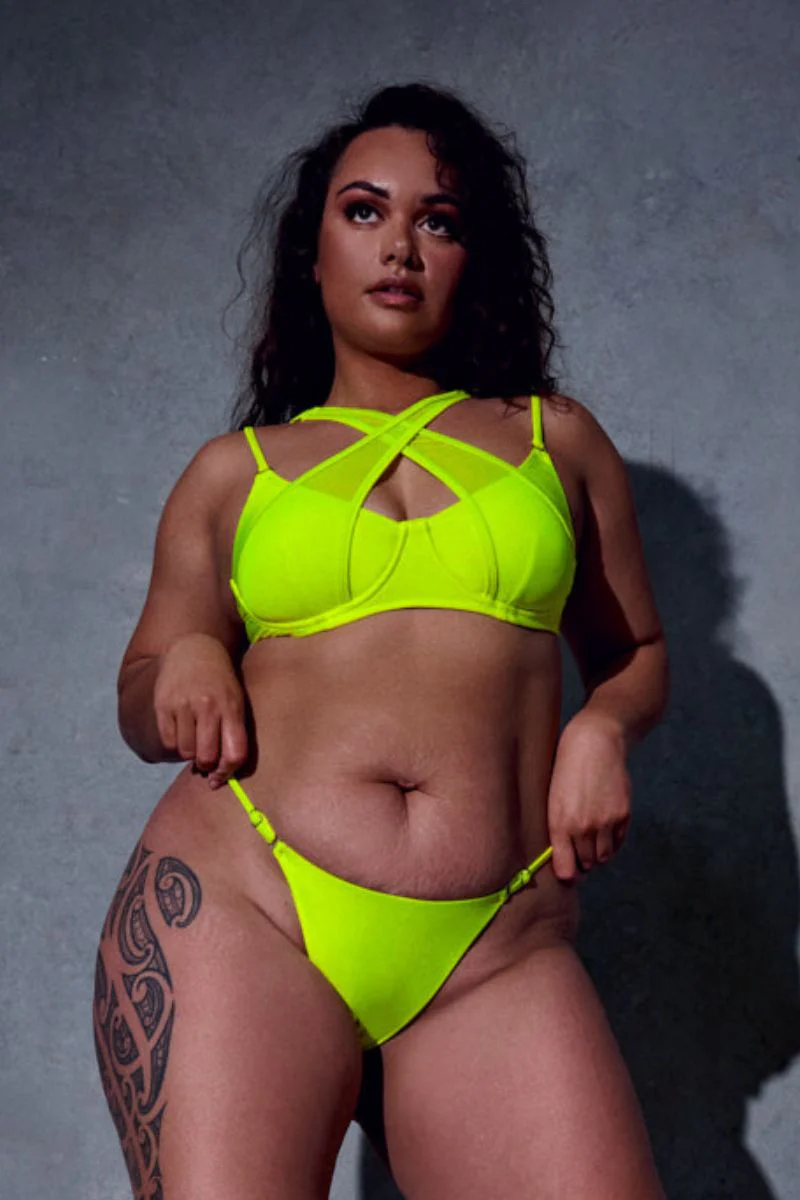 CXIX Classique Crossover Bra - Neon Yellow - Image 4
