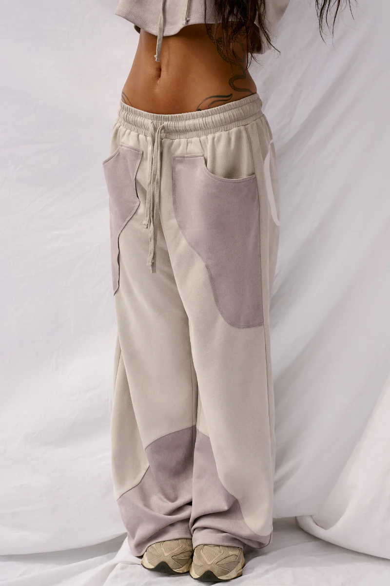 CXIX CLOUD CONTOUR Faux Suede Wide Leg Pant - Wavey Grey - Image 5
