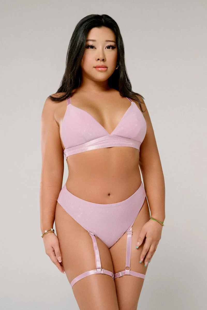 CXIX Cora High Waisted Bottoms with Garter - Aurora Pink - Image 4