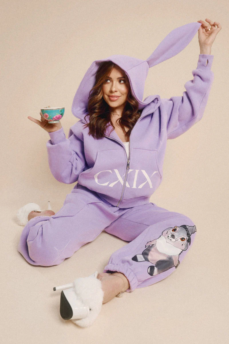 CXIX Creatures in the Club: Honey Bunz Zip Hoodie - Purple