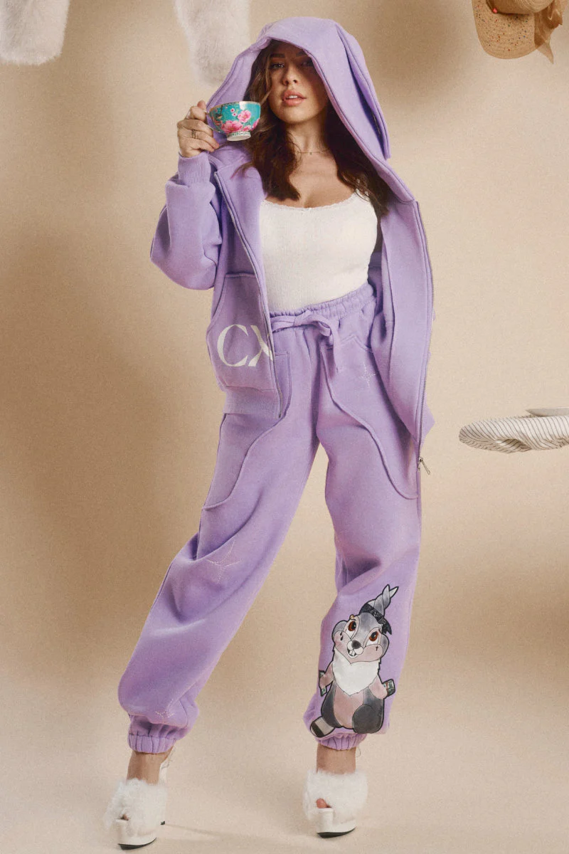 CXIX Creatures in the Club: Honey Bunz Zip Hoodie - Purple - Image 3
