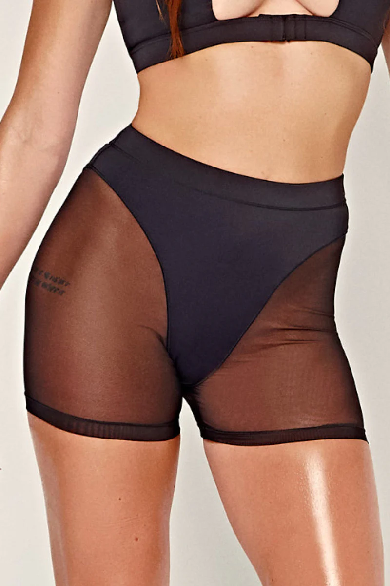 CXIX Dollhaus Mesh Biker Shorts - Black - Image 4