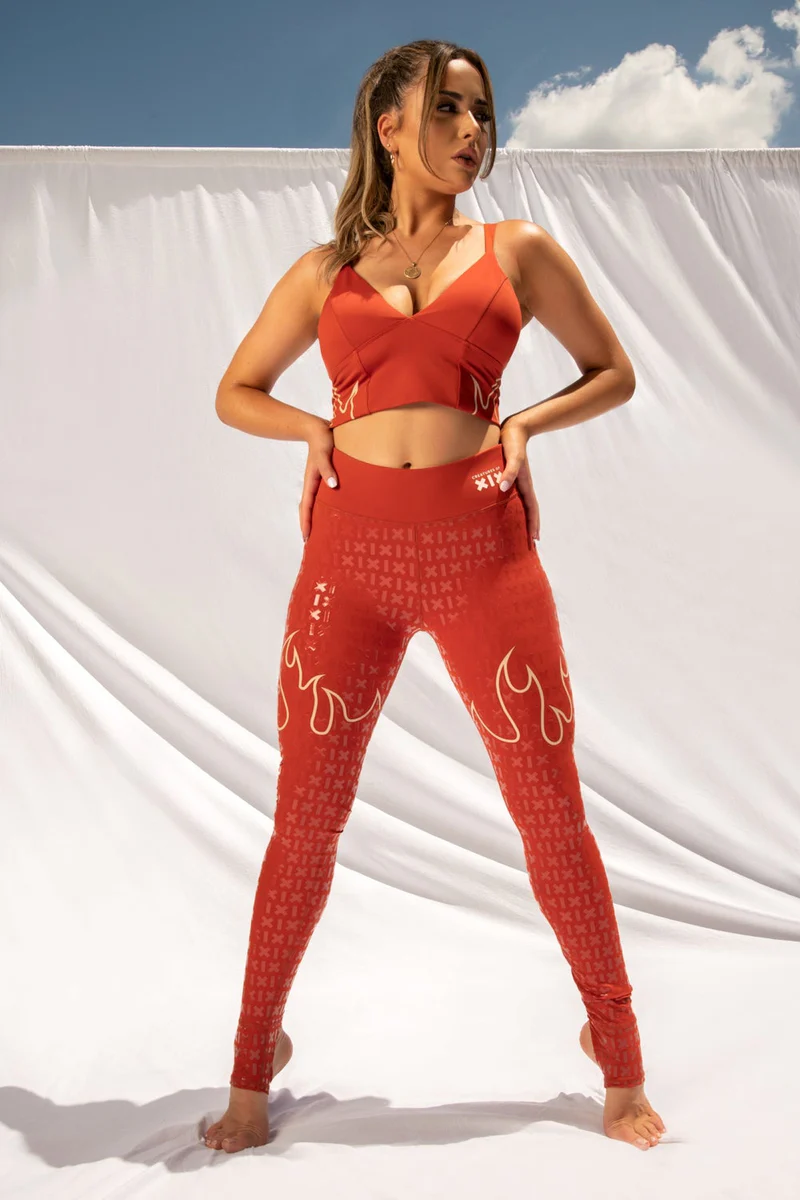 CXIX Fya Gecko Grip Leggings - Red - Image 5
