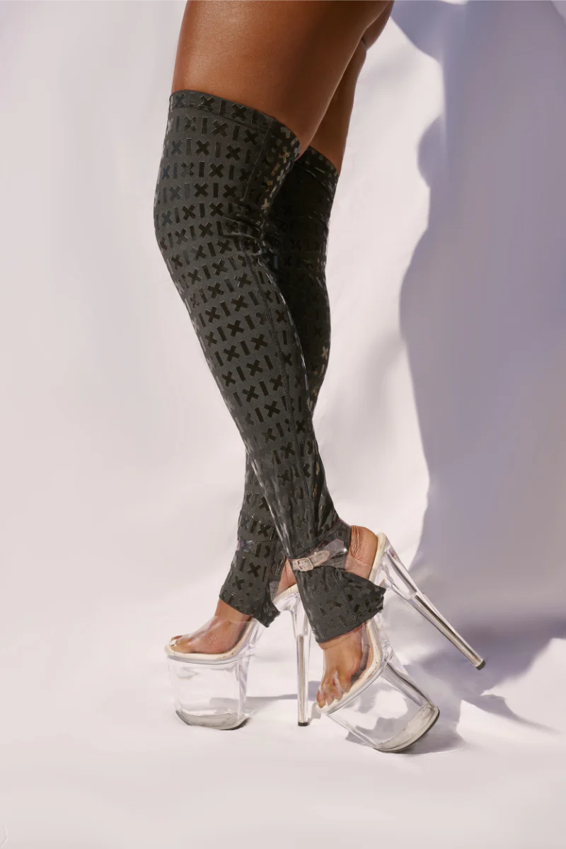 CXIX Gecko Grip Thigh Highs - Black