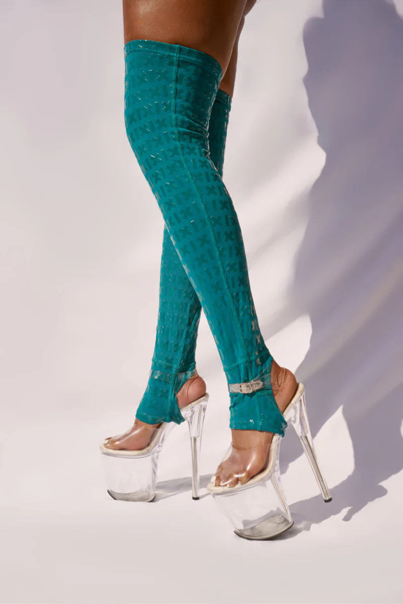 CXIX Gecko Grip Thigh Highs - Teal