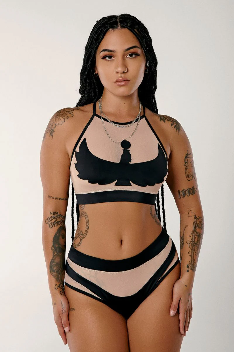 CXIX I S I S Goddess Bottoms - Black with Sand Mesh