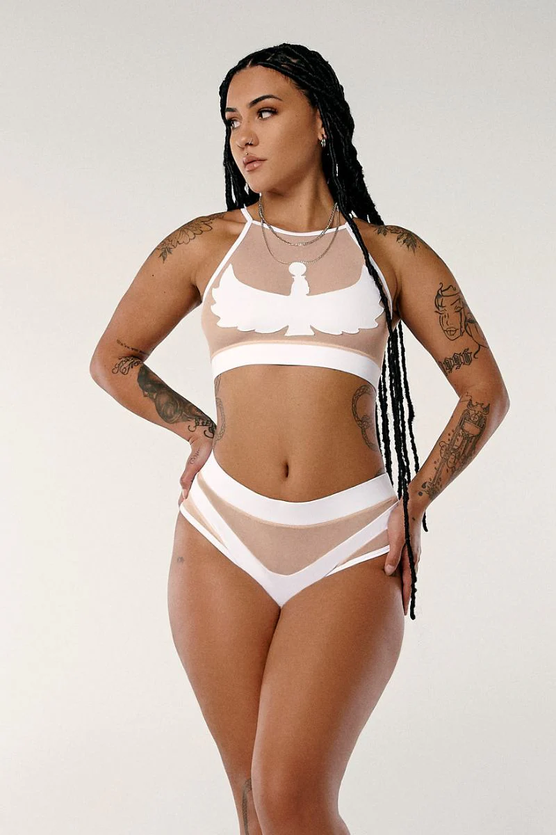 CXIX I S I S Goddess Bottoms - White with Sand Mesh