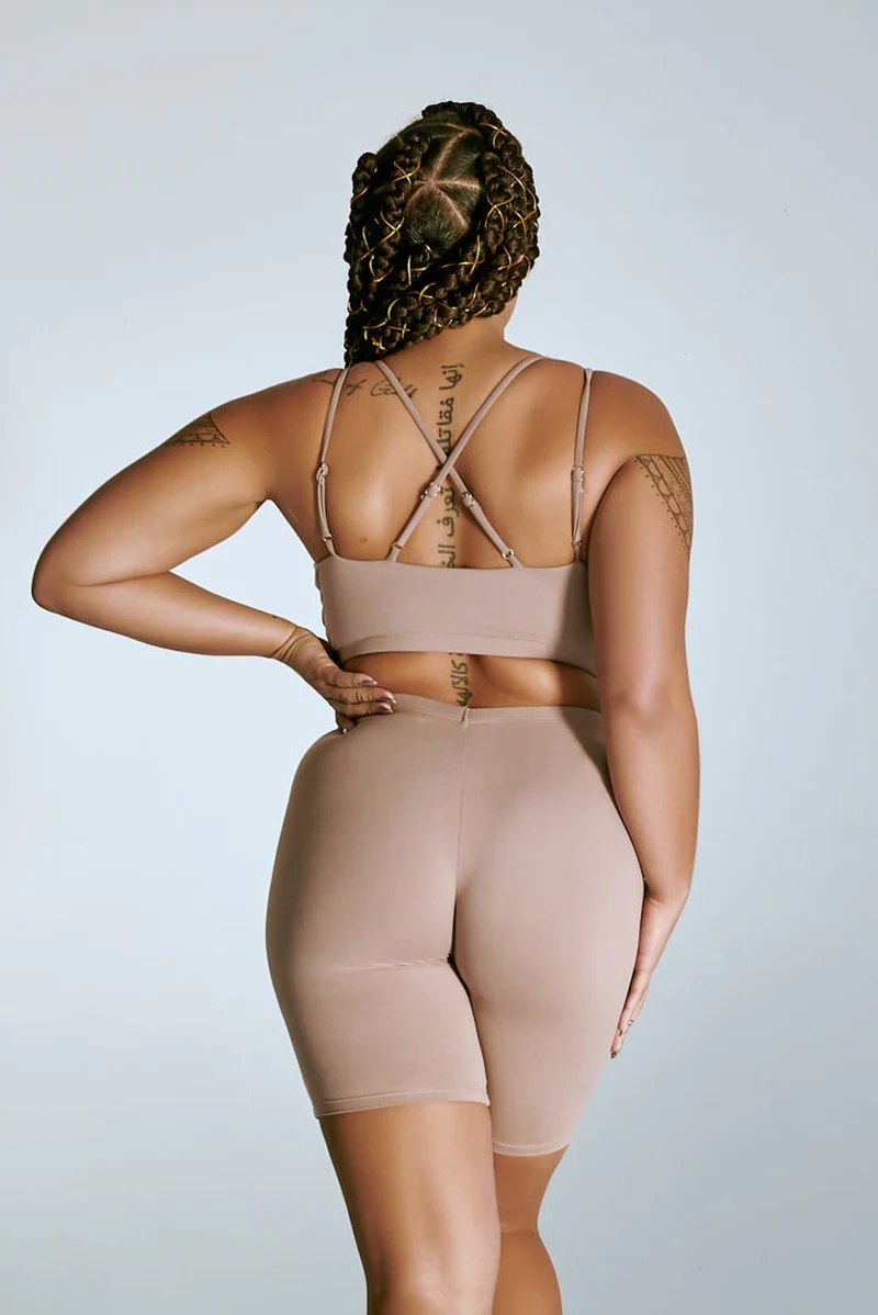 CXIX LuxLounge Biker Shorts - Taupe - Image 2