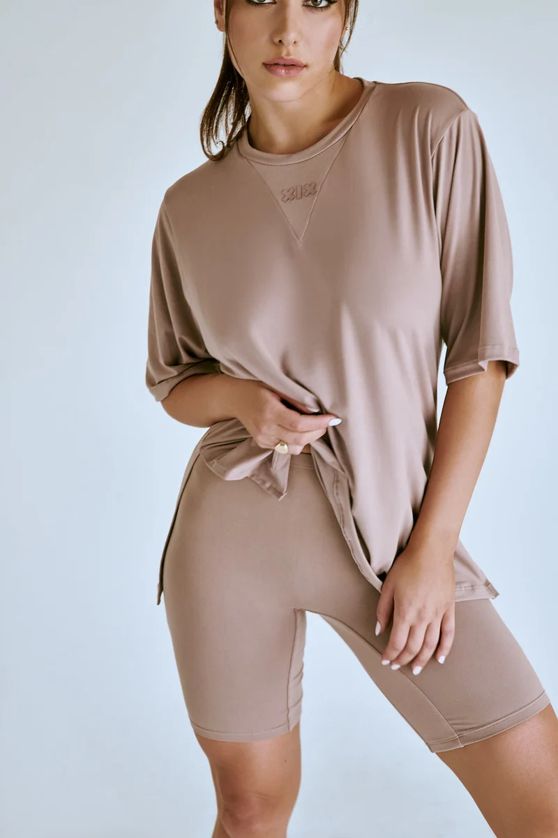 CXIX LuxLounge Biker Shorts - Taupe - Image 5