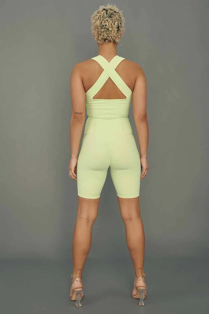 CXIX Move It Ribbed Corset Biker Shorts - Appletini - Image 3