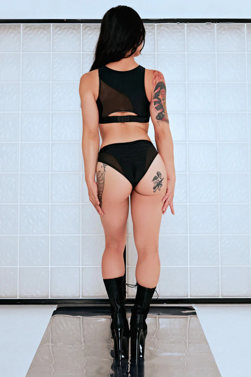 CXIX Silhouette High Waist Bottoms - Black with Black Mesh - Image 6