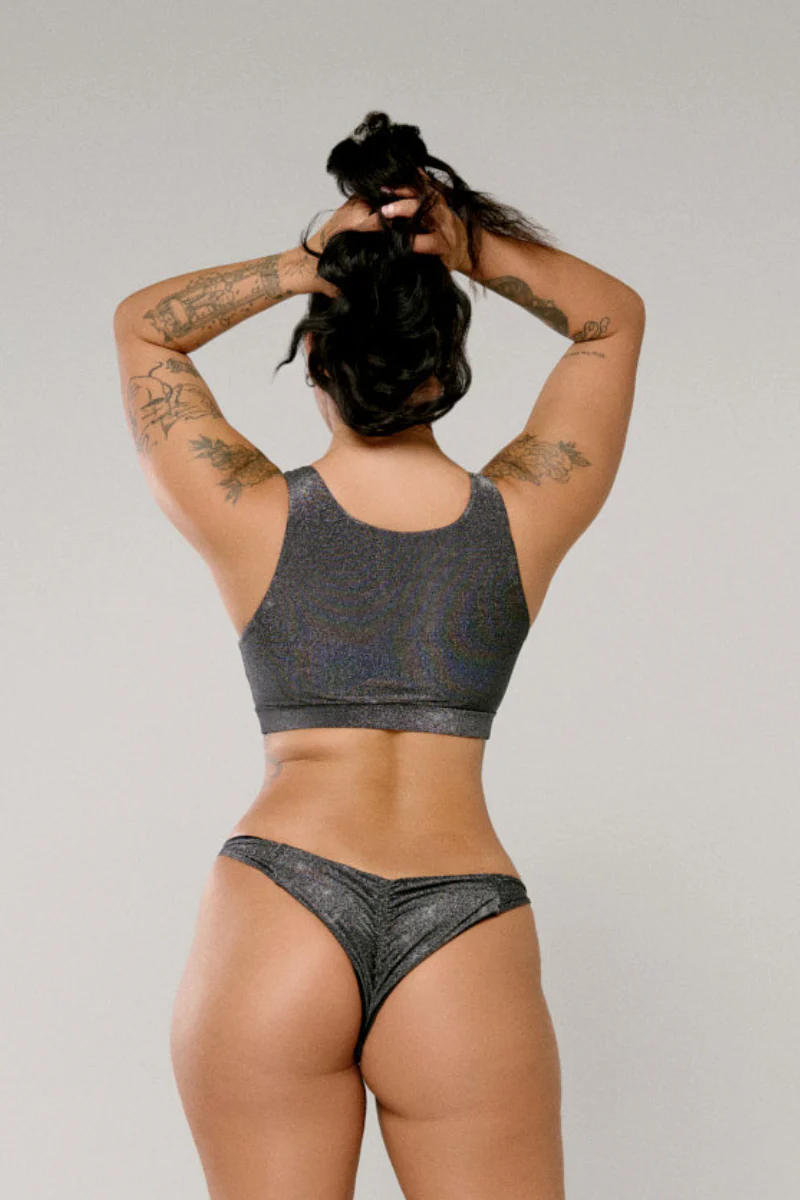 CXIX Vallonia Top - Black with Silver Sparkle - Image 2