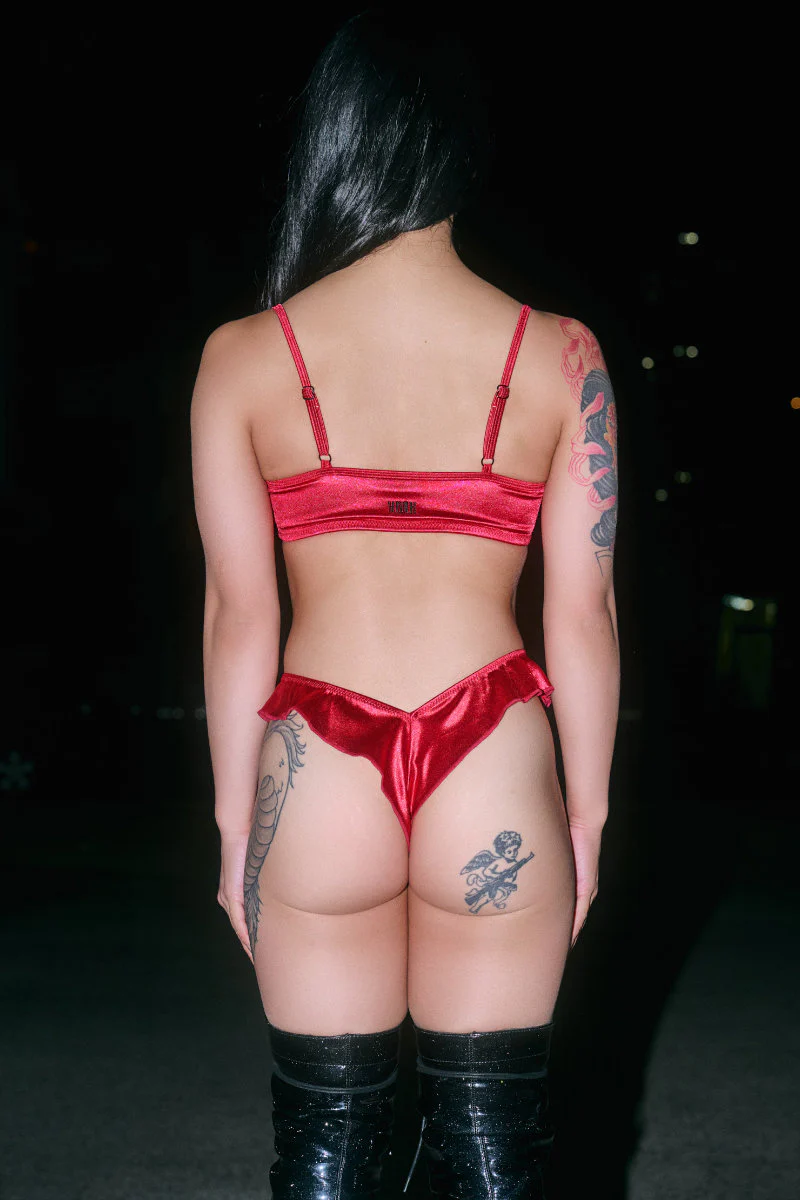 CXIX X HOAH Pillowtalk Cheeky Bottoms - Red Satin - Image 2