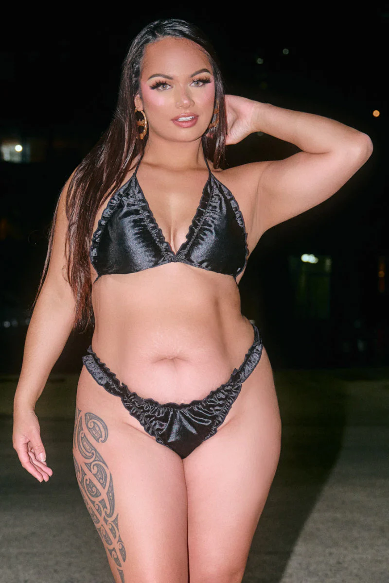 CXIX X HOAH Pillowtalk Feeling Fussy Bottoms - Black Satin