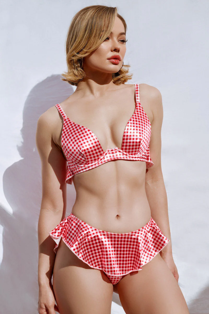 CXIX X HOAH Pillowtalk Take the Plunge Top - Gingham - Image 3