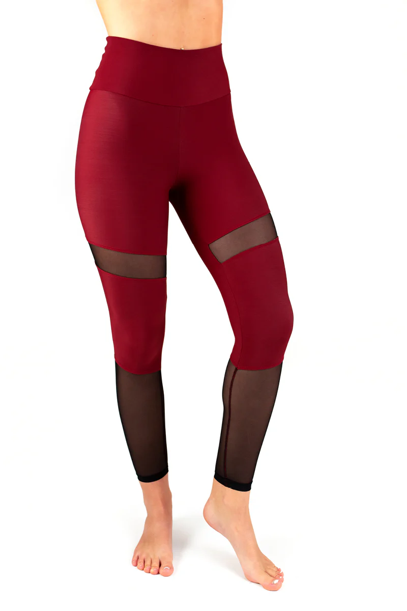 Dragonfly Barbara Leggings - Burgundy Mesh - Image 3