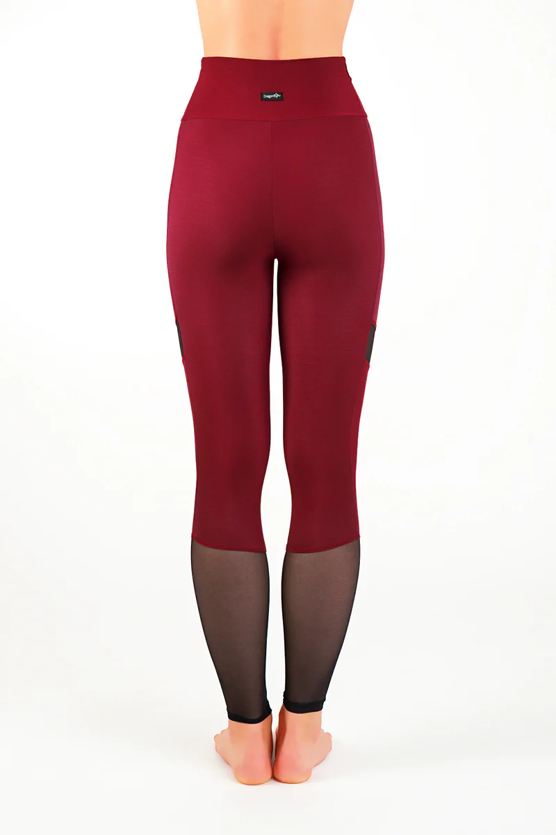 Dragonfly Barbara Leggings - Burgundy Mesh - Image 6