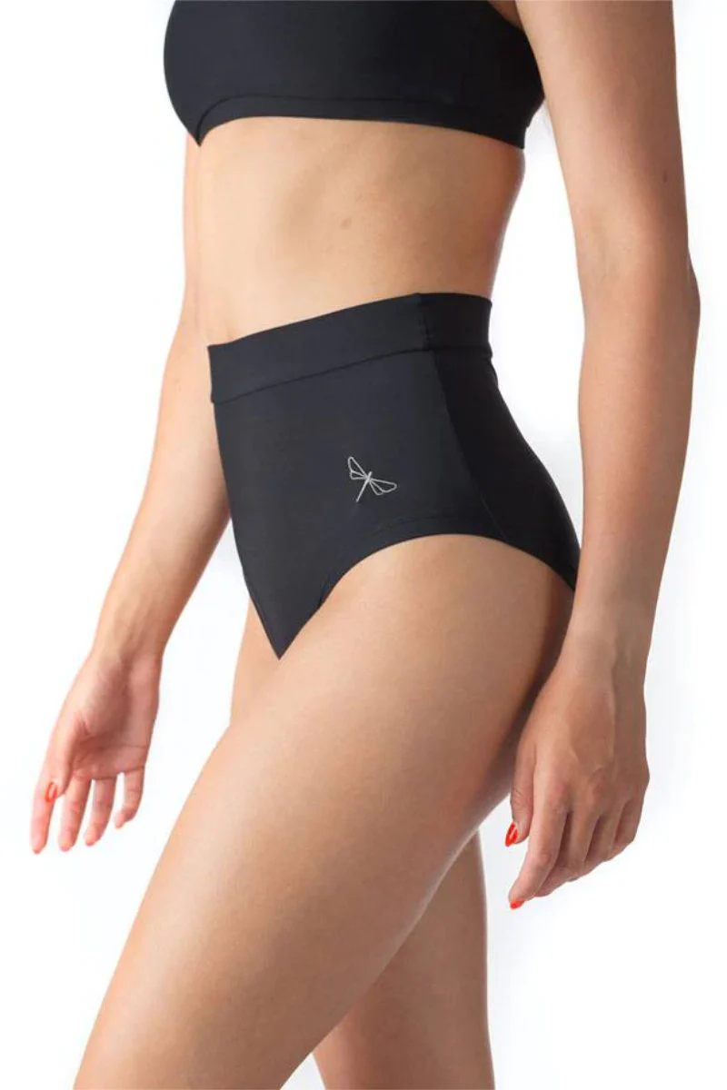Dragonfly Lola High-Waisted Shorts - Black - Image 3