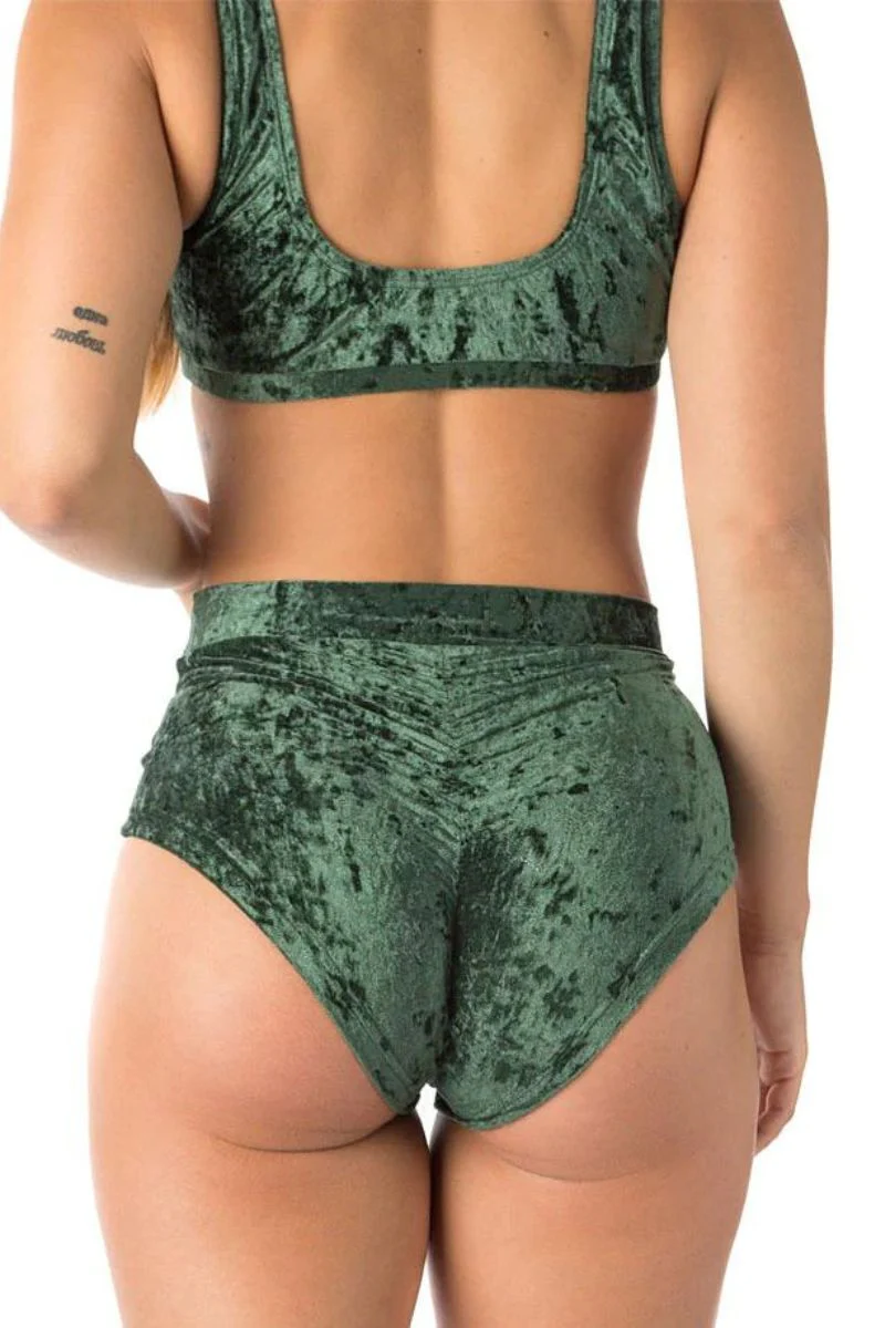 Dragonfly Lola High-Waisted Shorts - Velvet Emerald - Image 2