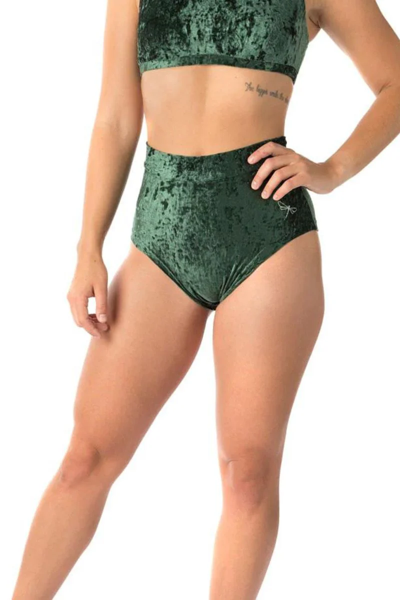 Dragonfly Lola High-Waisted Shorts - Velvet Emerald - Image 4
