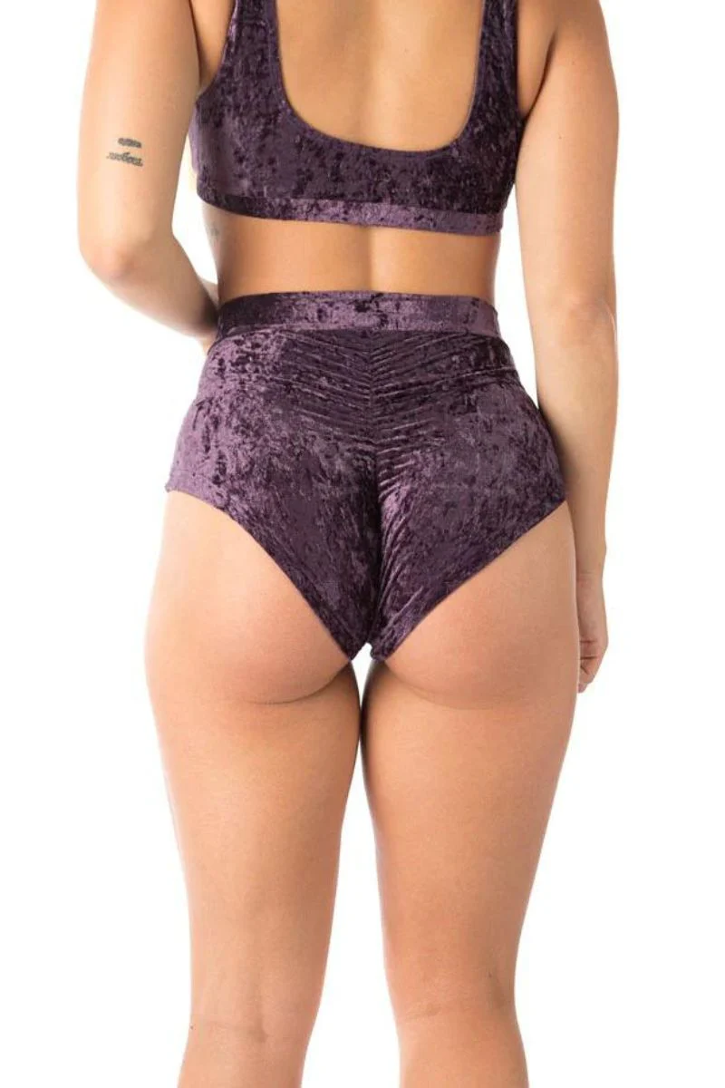 Dragonfly Lola High-Waisted Shorts - Velvet Purple - Image 2