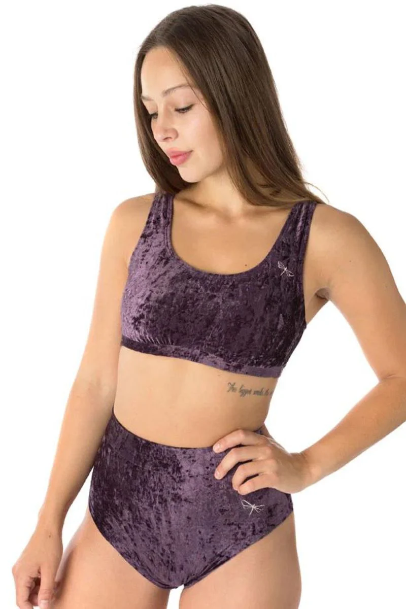 Dragonfly Lola High-Waisted Shorts - Velvet Purple - Image 4