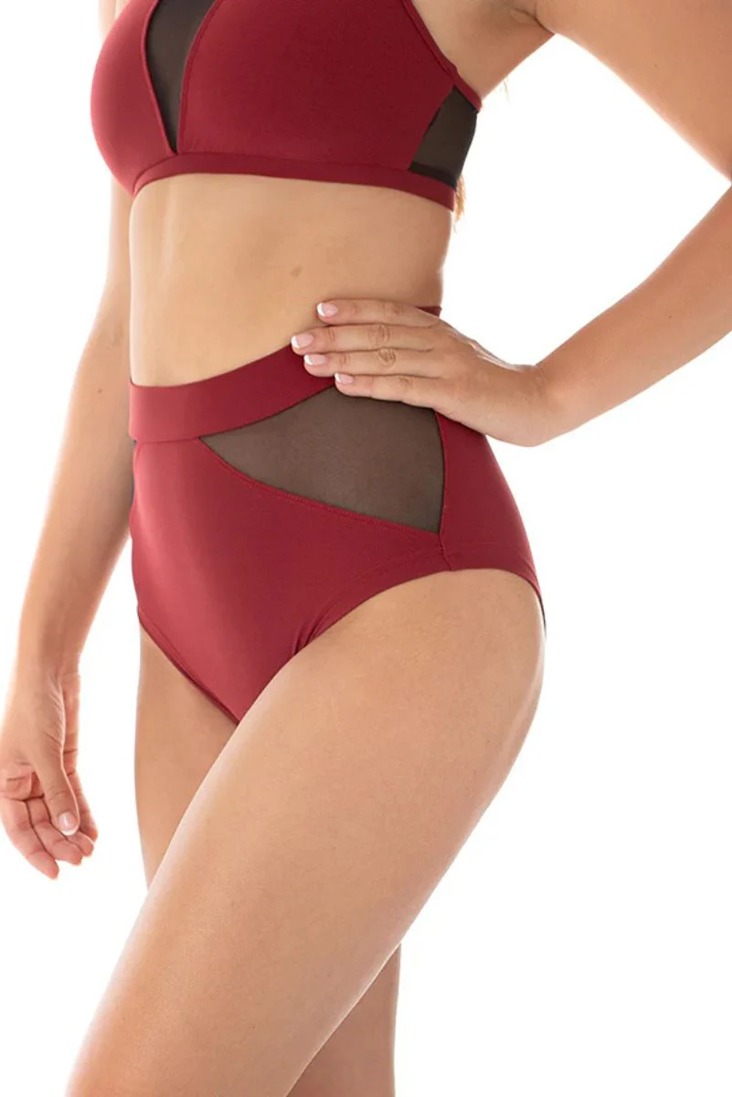 Dragonfly Monica Mesh Shorts - Burgundy - Image 3