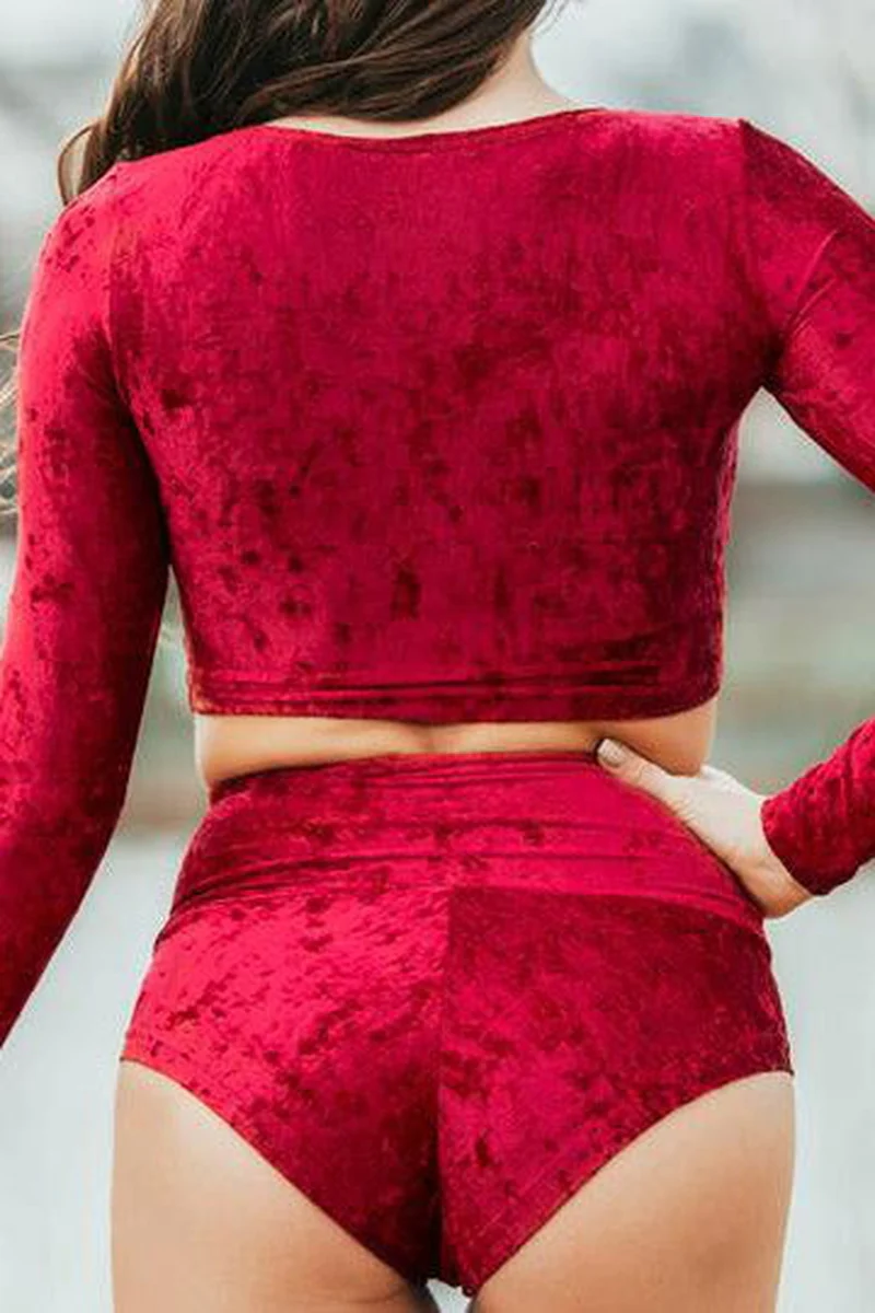 Dragonfly Pavi Crop Top - Velvet Red - Image 3