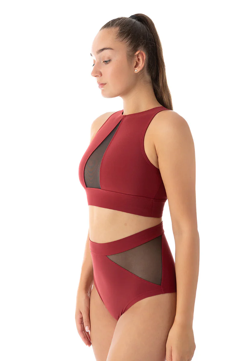 Dragonfly Rachel Sports Bra - Burgundy Mesh - Image 3