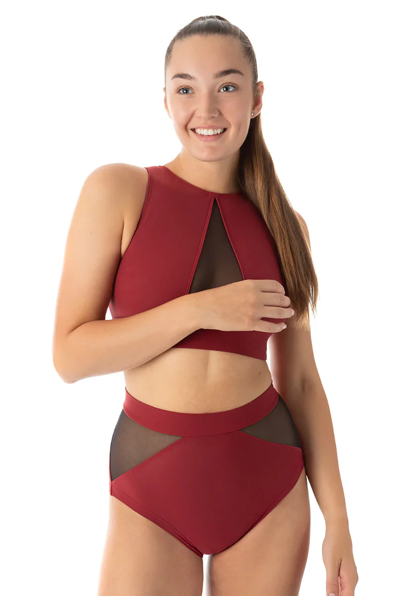Dragonfly Rachel Sports Bra - Burgundy Mesh - Image 5