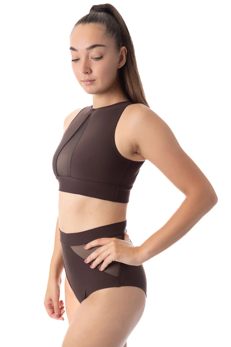 Dragonfly Rachel Sports Bra - Espresso Mesh - Image 5