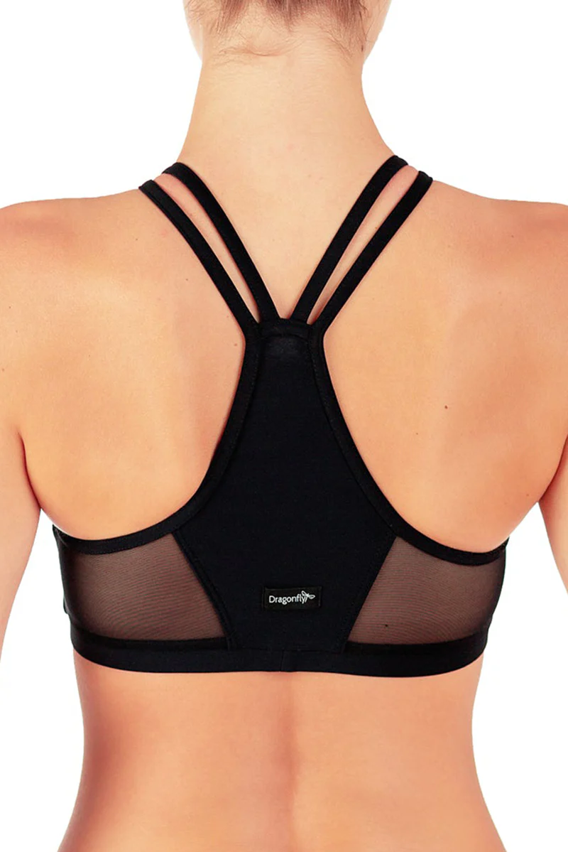 Dragonfly Victoria Sports Bra - Black Mesh - Image 2