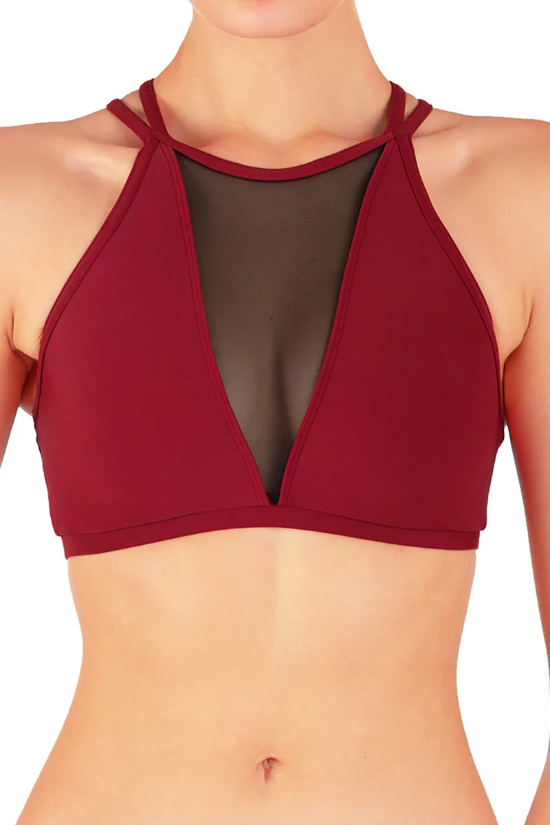 Dragonfly Victoria Sports Bra - Burgundy Mesh - Image 10