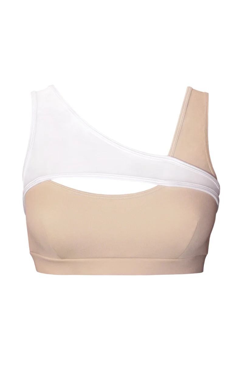 Hamade Activewear Asymmetric Top - Beige - Image 5