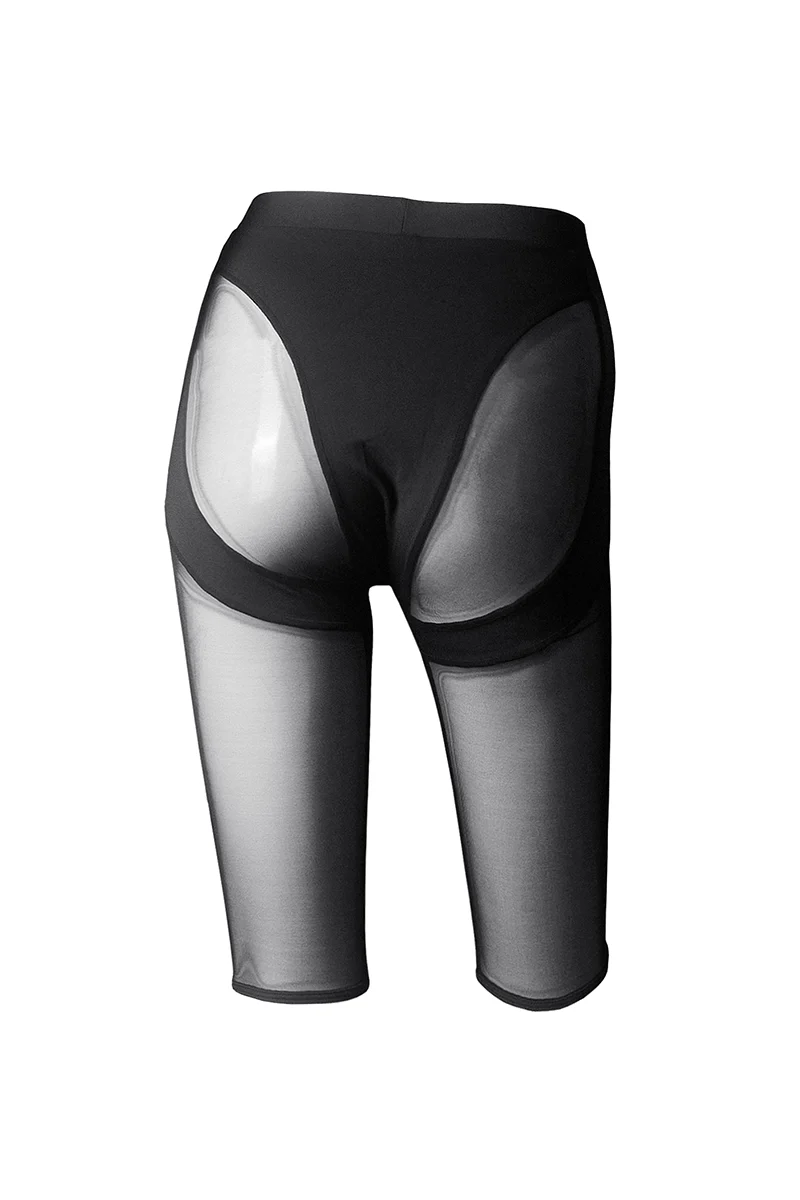 Hamade Activewear Mesh Garter Style Cycling Shorts - Black - Image 4