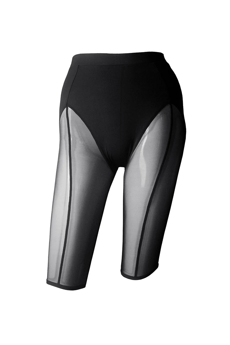 Hamade Activewear Mesh Garter Style Cycling Shorts - Black - Image 5