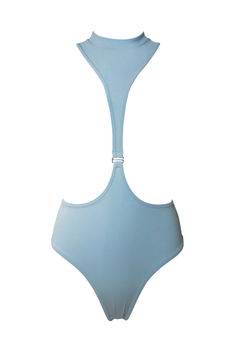 Hamade Activewear Neck Ring High Waisted Bottoms - Light Blue - Image 3