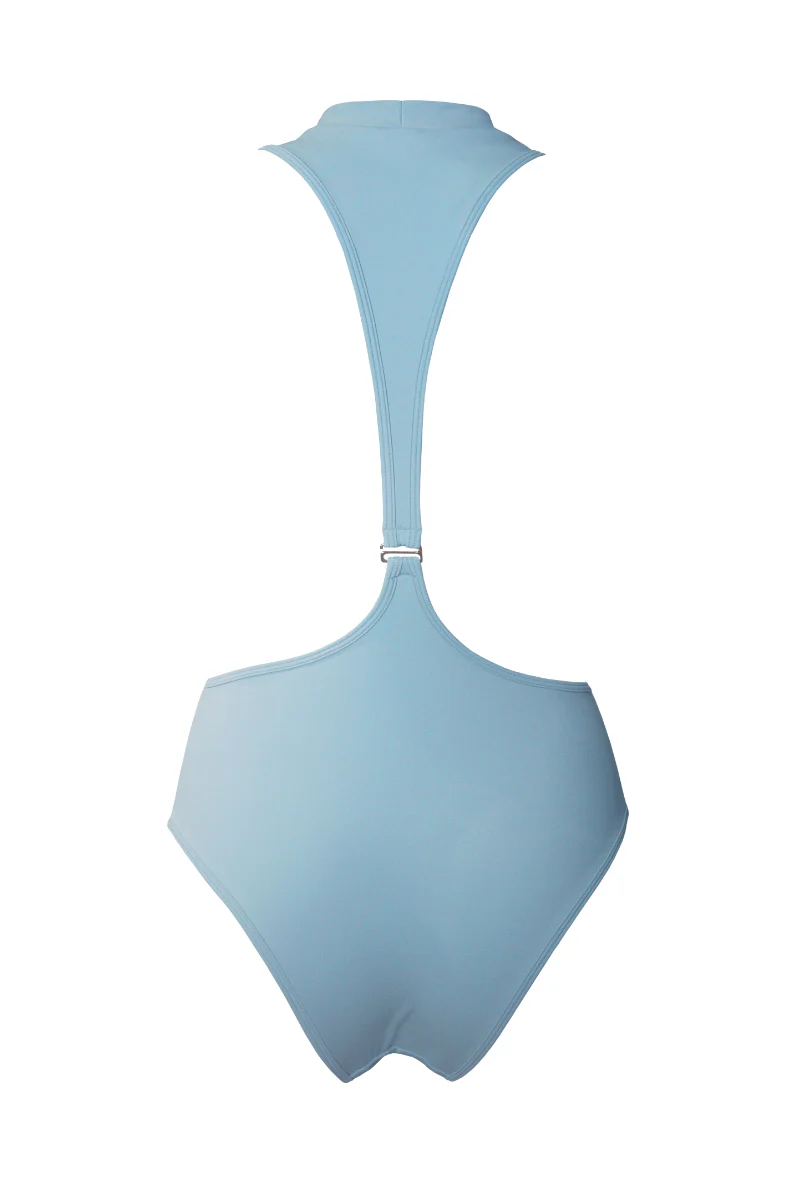 Hamade Activewear Neck Ring High Waisted Bottoms - Light Blue - Image 4