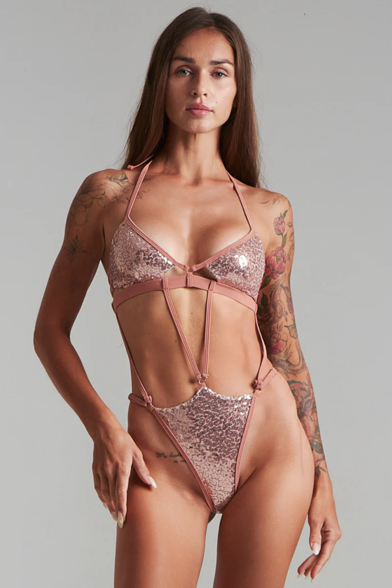 Harna Sparkling Bodysuit - Powder Pink
