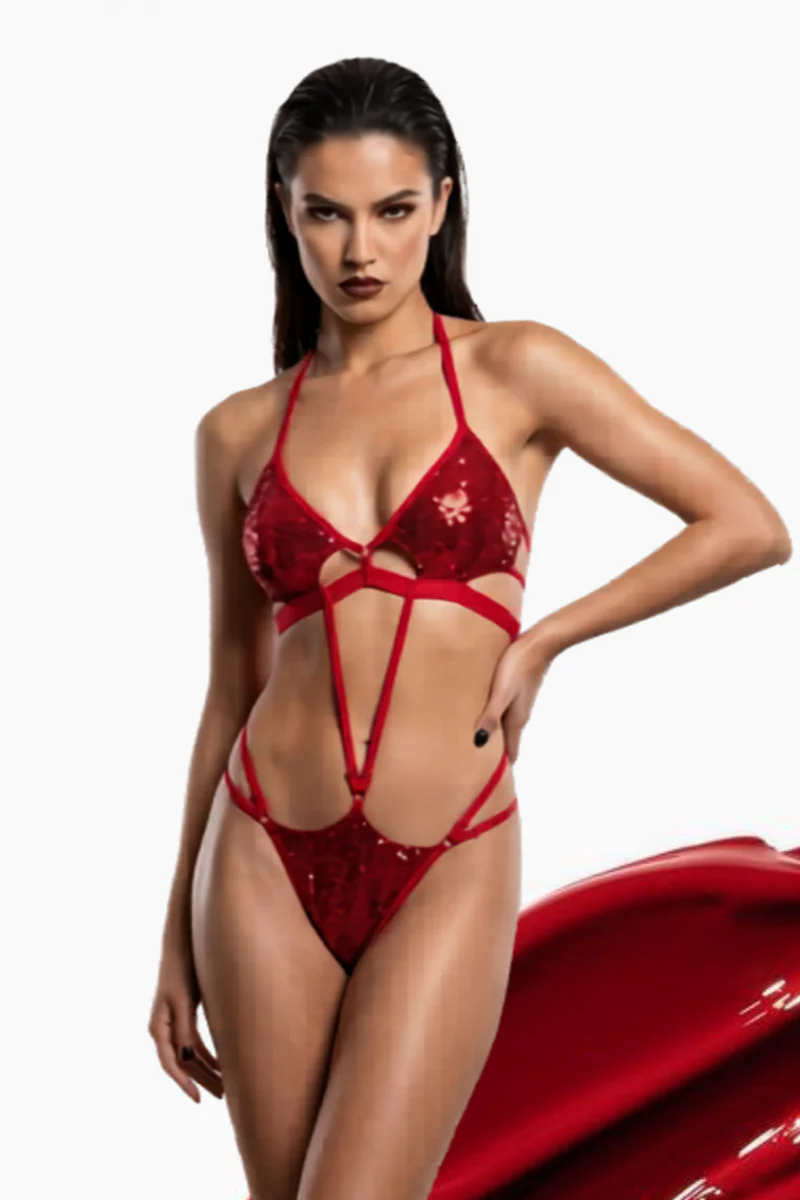 Harna Sparkling Bodysuit - Red