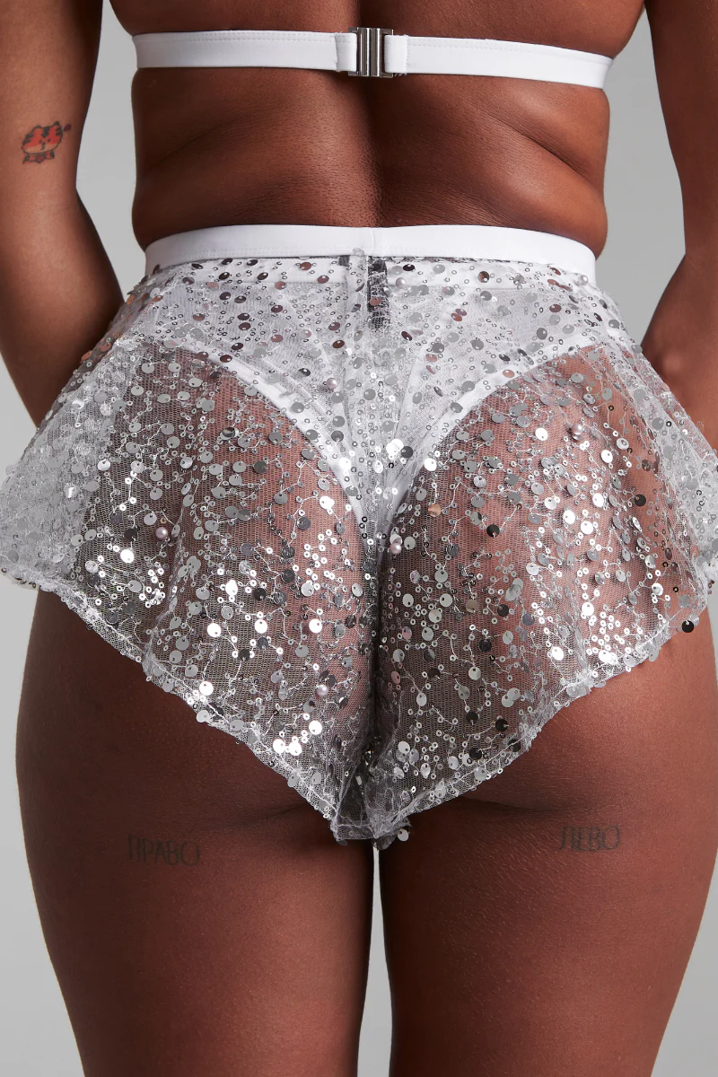 Harna Sparkling Flowy Shorts - White - Image 2