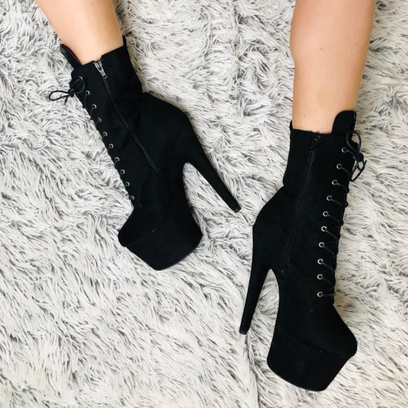 Hella Heels BabyDoll 7inch Boots - Black - Image 5